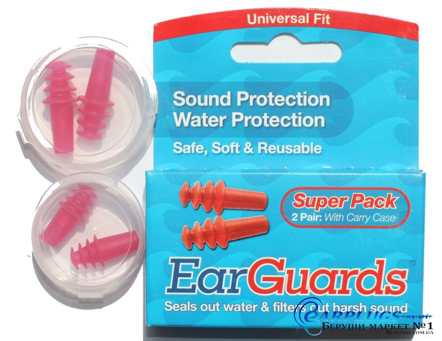 EarGuards Water Sound Swim Ear Plug Protection Soft Reusable Case